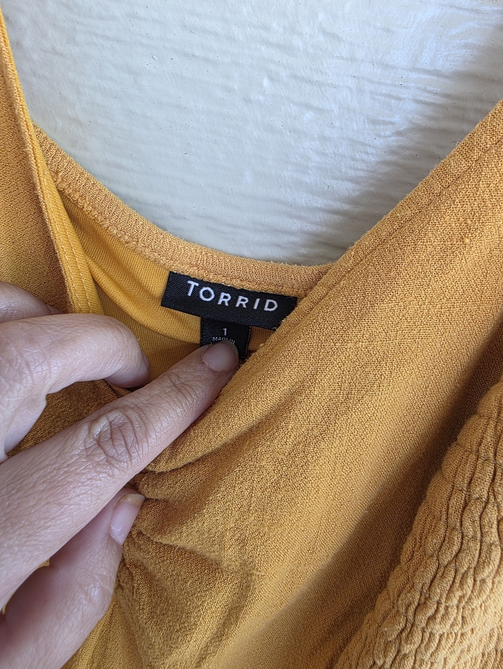 torrid Mustard Yellow Smocked V-Neck Midi Dress - Picture 5 of 7